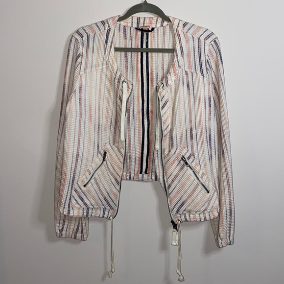 Free People Waffle Knit Zip Cropped Jacket - Picture 3 of 8